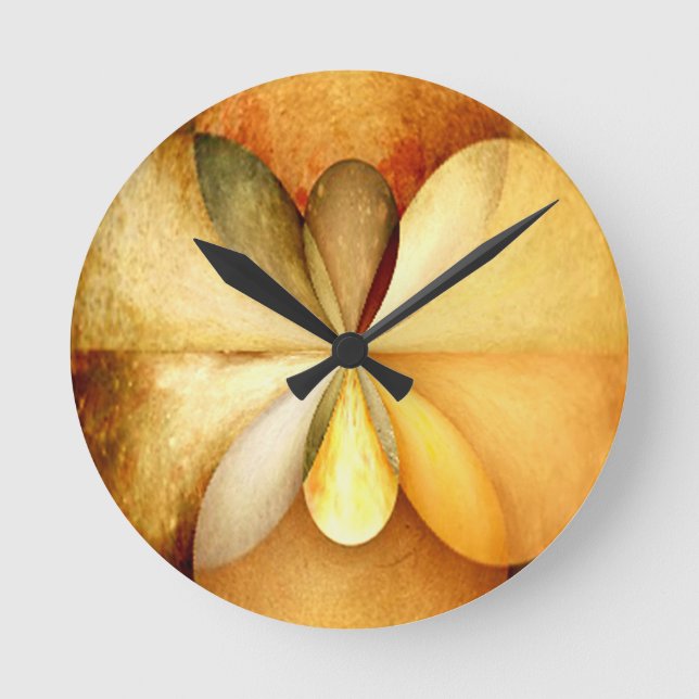 Faux Wood Study01 Horloge murale ronde sm (Recto)