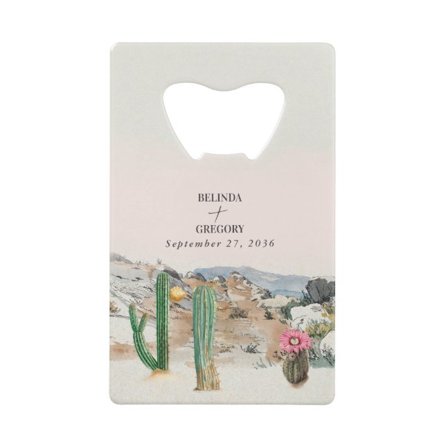 Faveur de mariage cactus désert aquarelle Boho (Devant)
