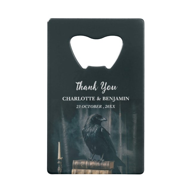 Faveur de mariage personnalisée Raven Halloween (Devant)