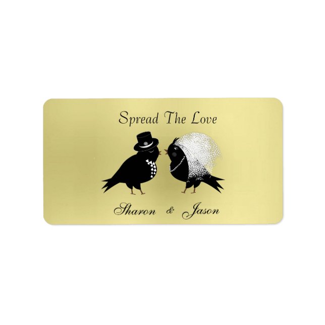 Faveurs Mariage Jam Jar Étiquettes Étaler L'Amour (Devant)