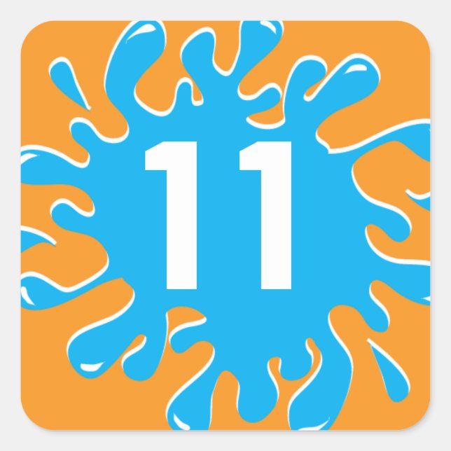 Favor / Sticker Étiquette - Splashing Fun au solei (Devant)