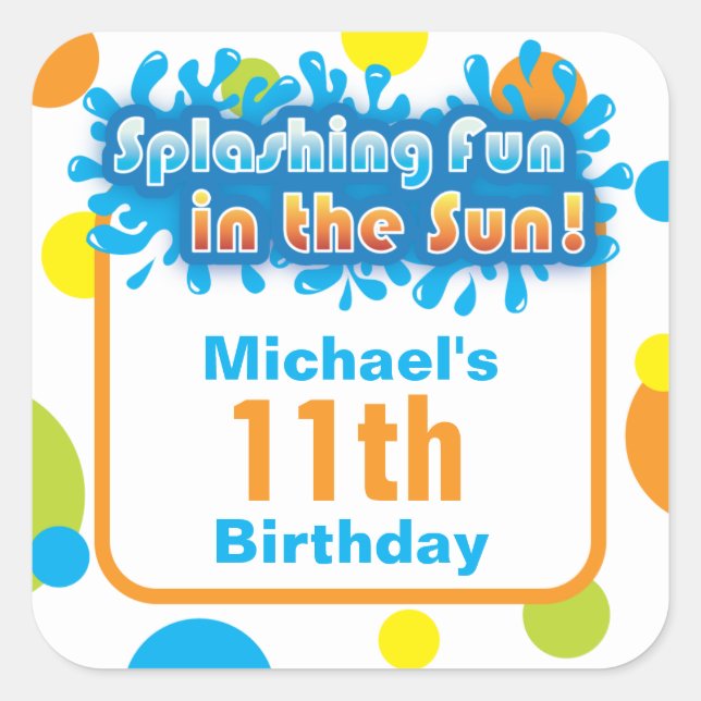 Favor Sticker - Splashing Fun in the Sun (Devant)