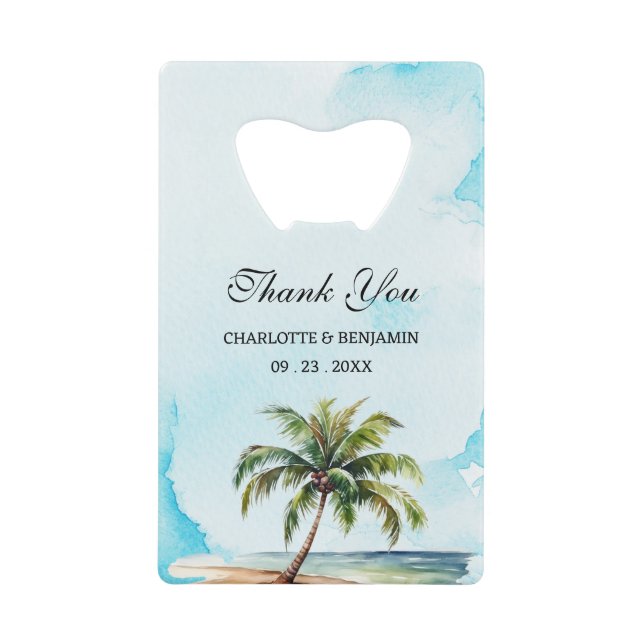 Favori de mariage de plage côtière avec palmier  (Devant)