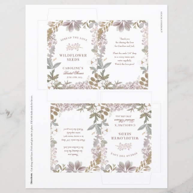 Favori de Mariage Fait Maison Sachets de Graines d (Devant)