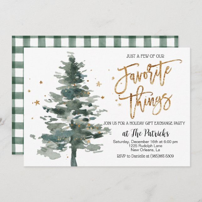 Favoris Fête Invitation (Devant / Derrière)