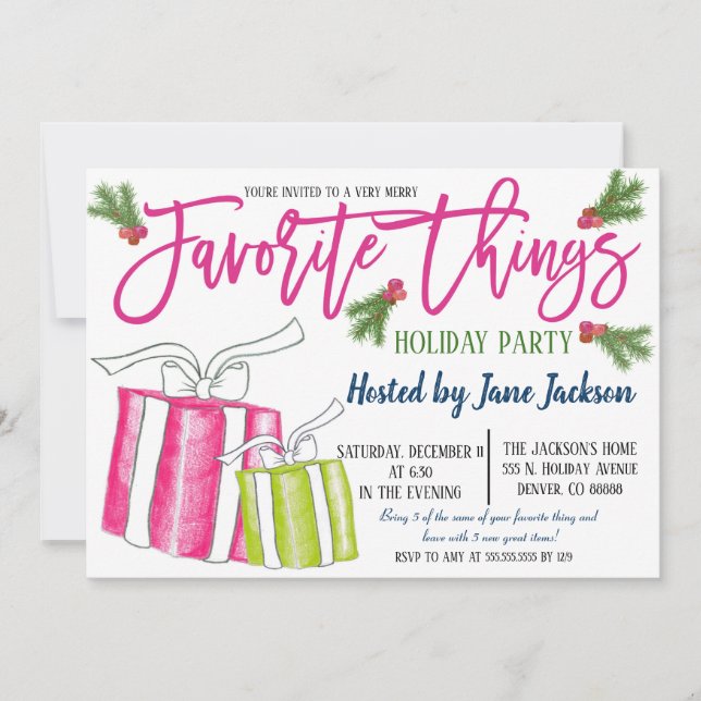 Favoris Noël Fête Invitation (Devant)