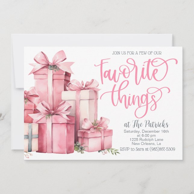 Favoris Pink Party Invitation (Devant)