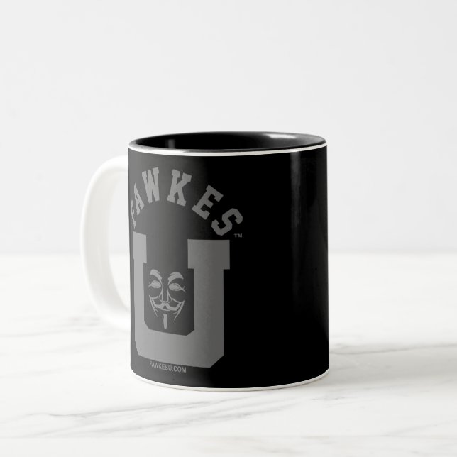 FawkesU Gray Face Mug à deux tons (Devant gauche)
