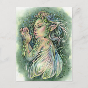 Faye Carte postale Woodland Fairy Girl Imaginaire