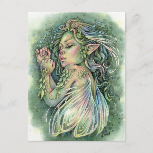 Faye Carte postale Woodland Fairy Girl Imaginaire (Devant)