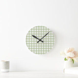 Faye et Lauren Green En vichy Horloge murale