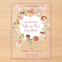 Fbattage et Twirl Fairy Garden Invitation d'annive
