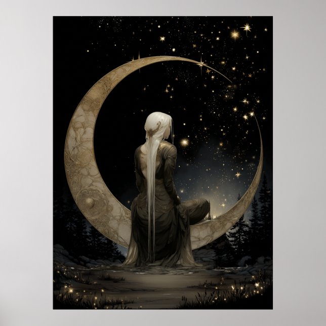 FD2 Enchanted 1 Crescent Moon Goddess Poster (Devant)