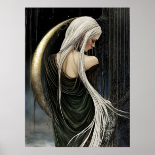 FD2 Enchanted Crescent Moon Goddess  15  Affiche