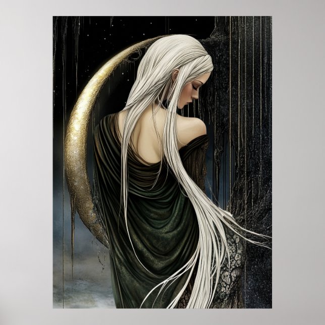 FD2 Enchanted Crescent Moon Goddess  15  Poster (Devant)