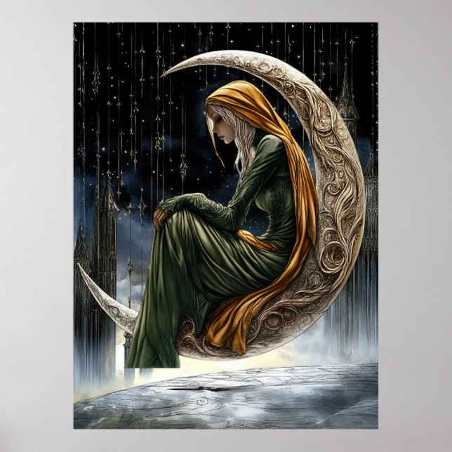 FD2 Enchanted Crescent Moon Goddess  18  Poster (Devant)