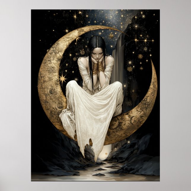 FD2 Enchanted Crescent Moon Goddess  25  Poster (Devant)