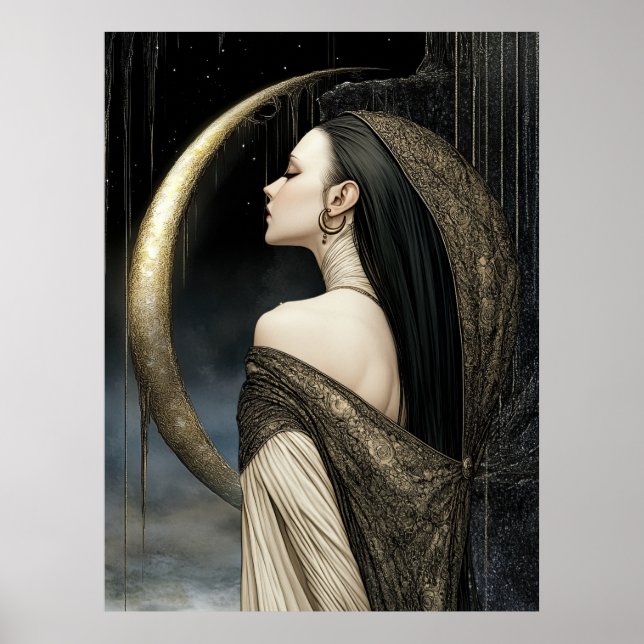 FD2 Enchanted Crescent Moon Goddess  26  Poster (Devant)