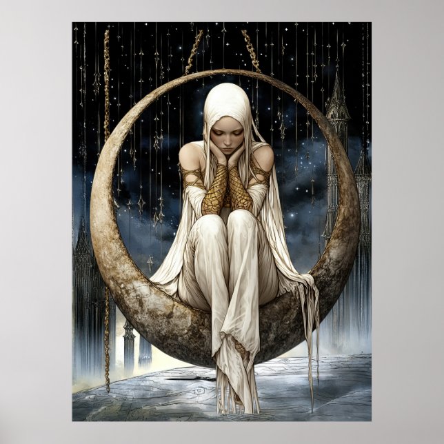FD2 Enchanted Crescent Moon Goddess  27 Poster (Devant)