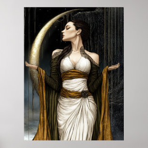 FD2 Enchanted Crescent Moon Goddess 28 Affiche