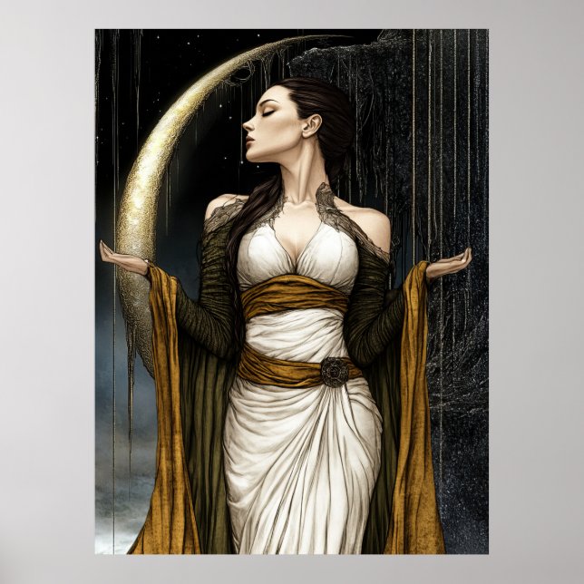 FD2 Enchanted Crescent Moon Goddess  28 Poster (Devant)