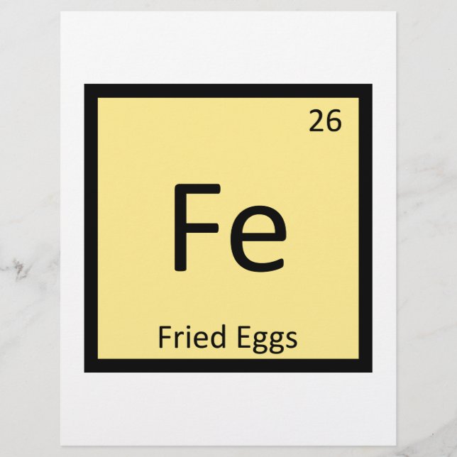 Fe - Chimie des œufs frits Symbole du tableau péri (Devant)