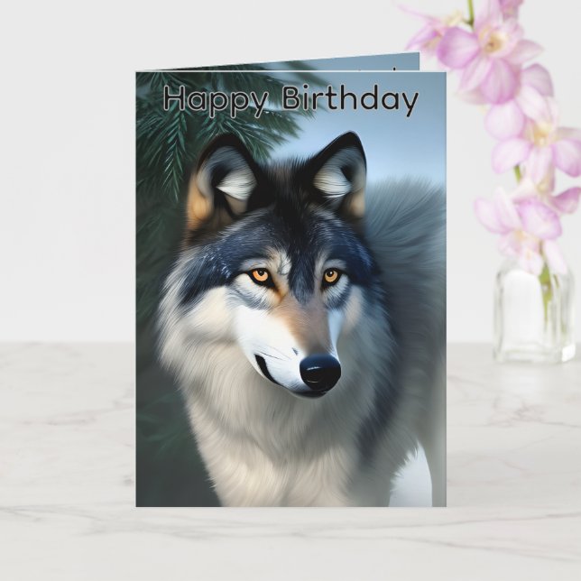 Fearless Le Loup Arctique, Carte d'anniversaire (Orchidée)
