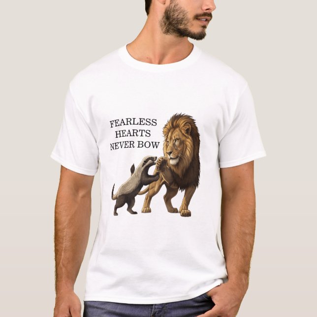Fearless Lion T-Shirt – Bold Spirit, Brave Heart (Devant)