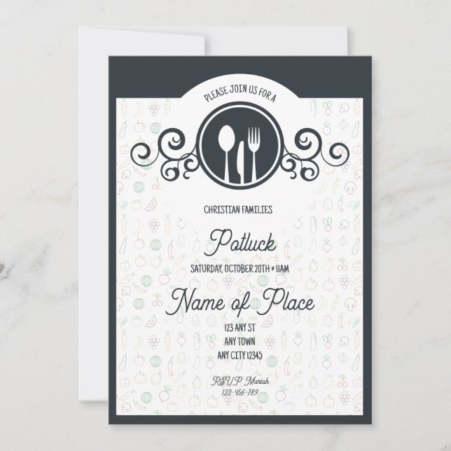 Feast of Faith Family Potluck Invitation (Devant)