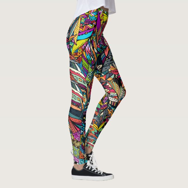 Feather Fun 3 Pop Fashion Leggings (Droite)