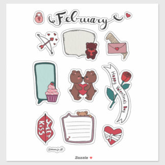 February Sticker Sheet – Sweet Bears & Love Vibes