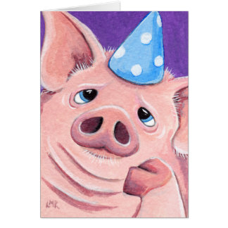 Fed vers le haut du porc portant une illustration