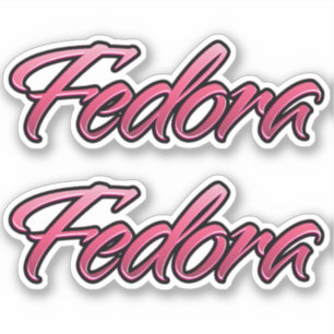 Fedora faded pink Autocollants