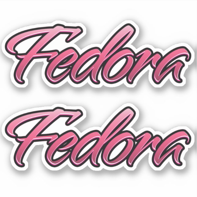 Fedora faded pink Autocollants (Devant)