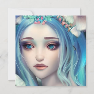 Fée aux cheveux bleus Art fantastique
