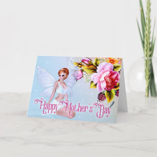 Fée aux pivoines - Carte de fête des mères Imagina