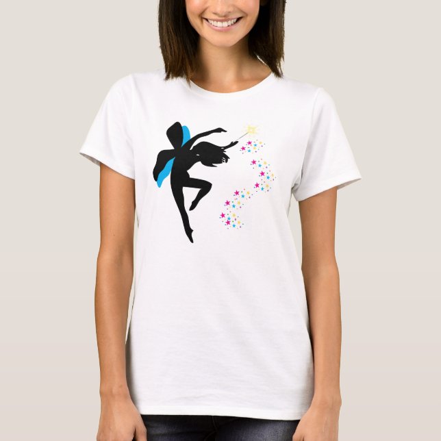 Fée avec baguette / T-shirt étoiles (Devant)