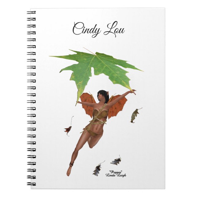 Fée Cute Avec Ailes Brown Carnet Spiral (Devant)