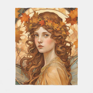 Fée d'automne - Couverture en polaire Art nouveau