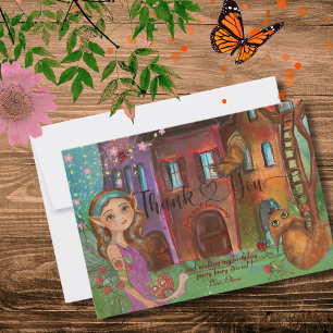 Fée de bois magique 1er anniversaire Merci Note