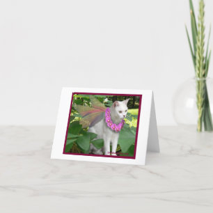Fée de chat avec Carte pour notes de collier de sa