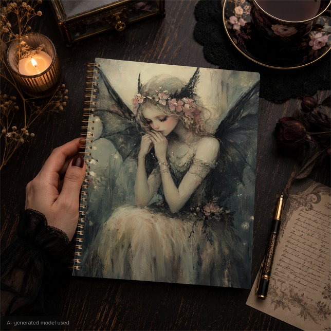 Fée de fantasy gothique avec couronne florale et a (Créateur téléchargé)