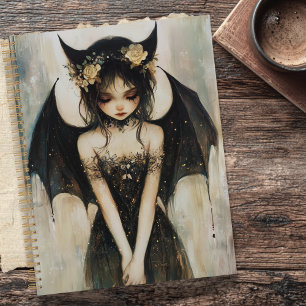 Fée de fantasy gothique foncée avec couronne flora