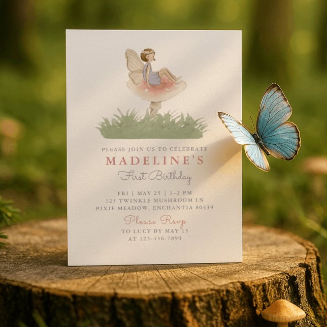 Fée de forêt enchantée, Invitation d'anniversaire (Créateur téléchargé)