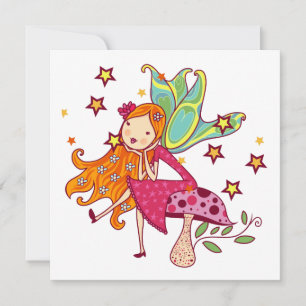 Fée de jardin sur le champignon