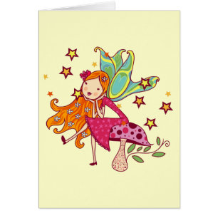 Fée de jardin sur le champignon