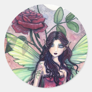Fée de la rose nocturne Autocollant par Molly Harr