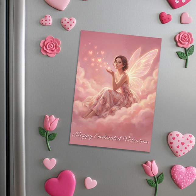 Fée de la Saint-Valentin sur des nuages roses Cart (Créateur téléchargé)