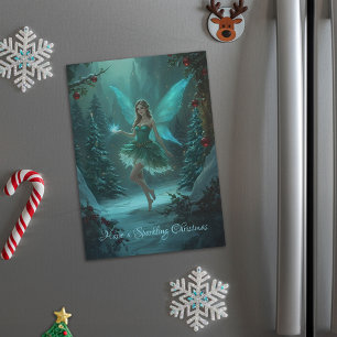 Fée de Noël avec étincelle de la carte magnétique