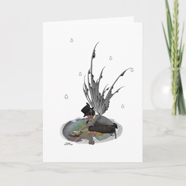 Fée de pluie avec grenouille Carte d'anniversaire (Devant)
